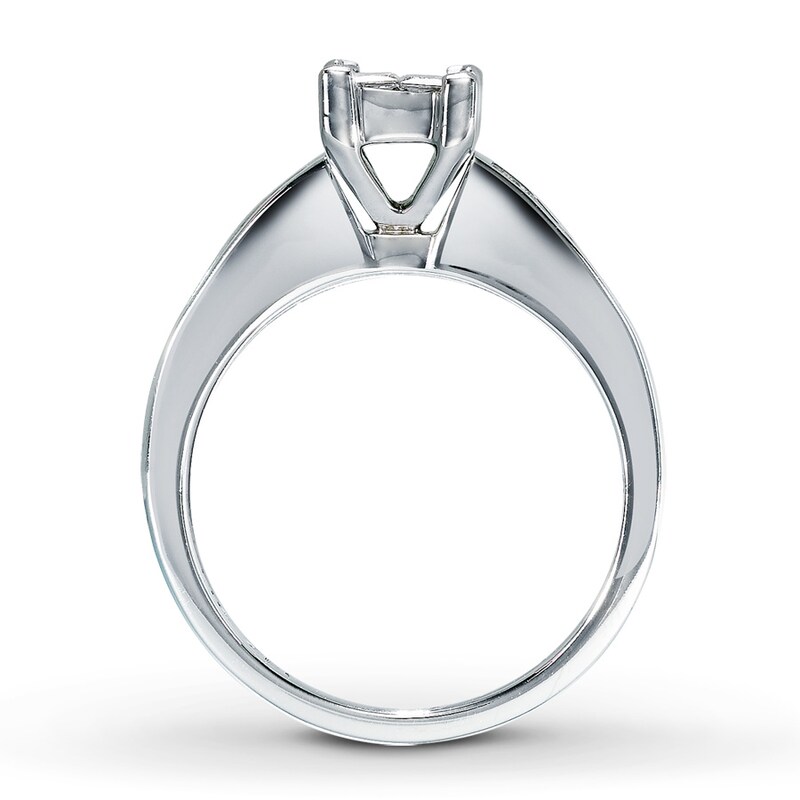 Main Image 2 of Previously Owned Engagement Ring 7/8 ct tw Princess-cut Diamonds 14K White Gold - Size 5.75