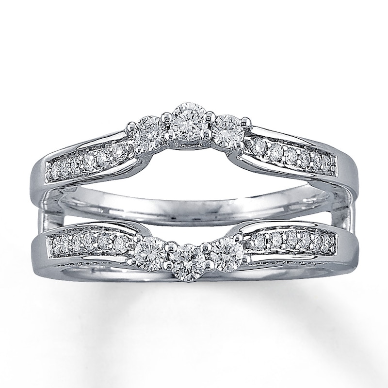 Main Image 1 of Previously Owned Enhancer 1/2 ct tw Round-cut Diamonds 14K White Gold - Size 8.5