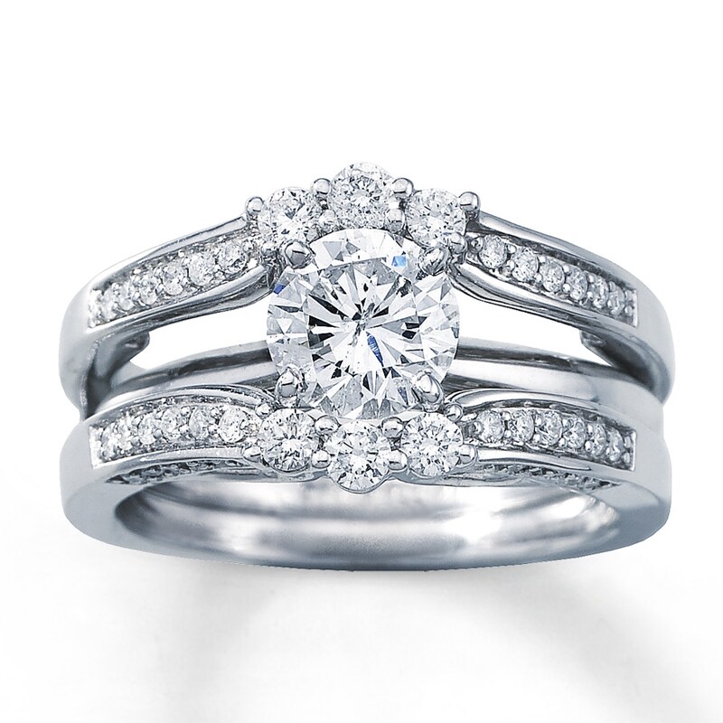 Main Image 3 of Previously Owned Enhancer 1/2 ct tw Round-cut Diamonds 14K White Gold - Size 8.5