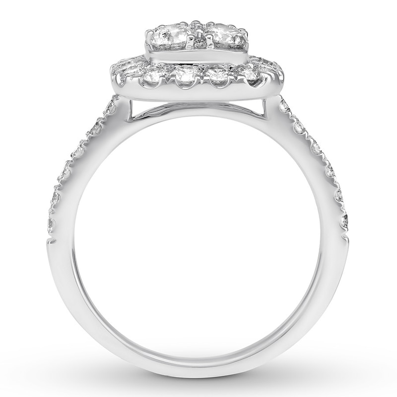 Main Image 2 of Previously Owned Diamond Engagement Ring 1-3/8 ct tw Round-cut 14K White Gold - Size 3.25