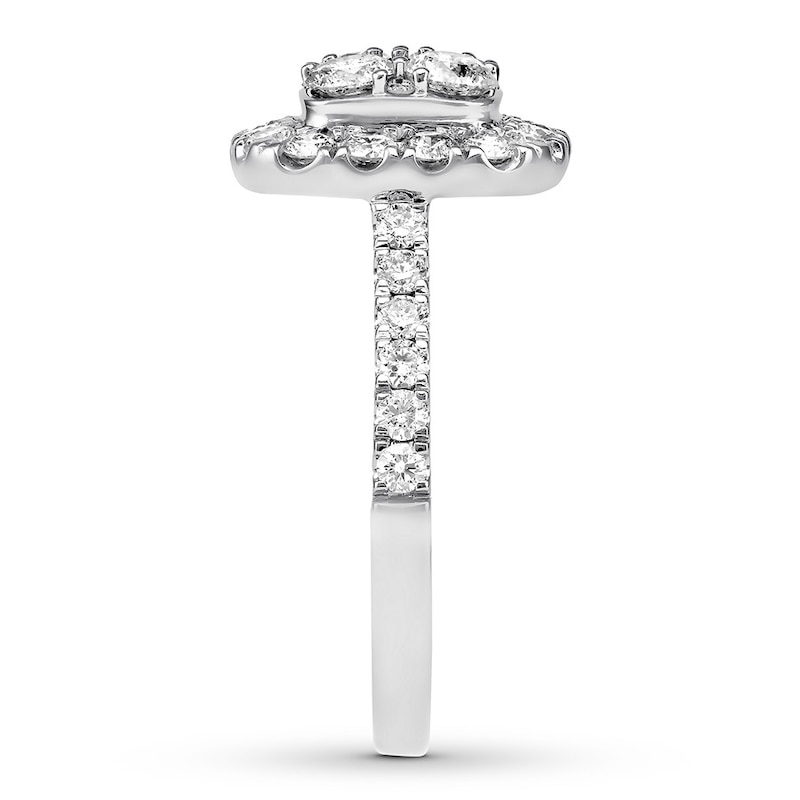 Main Image 3 of Previously Owned Diamond Engagement Ring 1-3/8 ct tw Round-cut 14K White Gold - Size 3.25