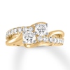Thumbnail Image 1 of Previously Owned Ever Us Two-Stone Diamond Annivesary Ring 1-1/2 ct tw Round-cut 14K Yellow Gold Size 4.5