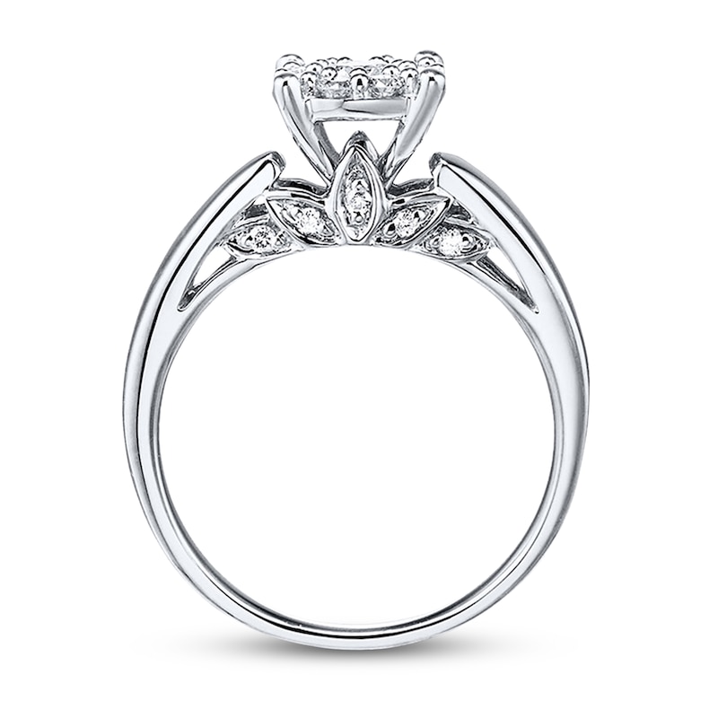 Main Image 4 of Previously Owned Diamond Ring 1/2 ct tw Round-cut 10K White Gold Size 5