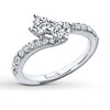 Thumbnail Image 2 of Previously Owned Ever Us Two-Stone Anniversary Ring 1 ct tw Round-cut Diamonds 14K White Gold - Size 5.5