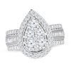 Thumbnail Image 1 of Previously Owned Pear-Shaped Diamond Engagement Ring 2 ct tw Round & Baguette-cut 10K Whte Gold Size 9