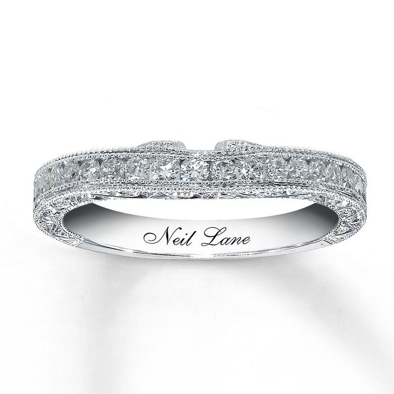 Main Image 1 of Previously Owned Neil Lane Wedding Band 1/2 ct tw Round-cut 14K White Gold - Size 4.5