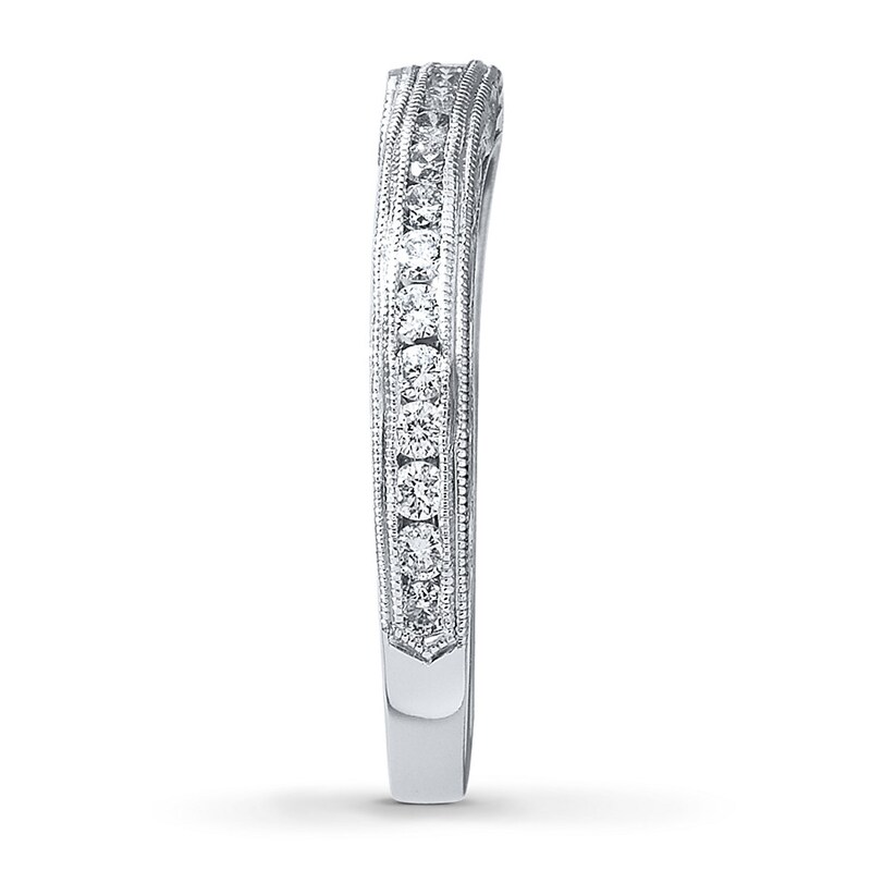 Main Image 3 of Previously Owned Neil Lane Wedding Band 1/2 ct tw Round-cut 14K White Gold - Size 4.5