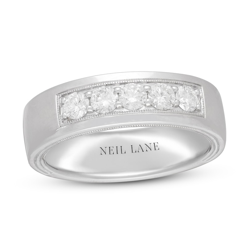 Main Image 1 of Previously Owned Neil Lane Men's Diamond Wedding Band 3/4 ct tw Round-cut 14K White Gold