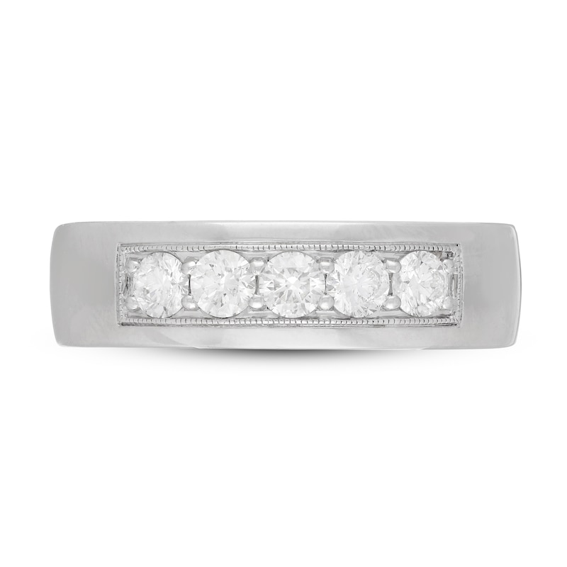 Main Image 3 of Previously Owned Neil Lane Men's Diamond Wedding Band 3/4 ct tw Round-cut 14K White Gold