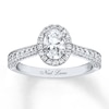 Thumbnail Image 1 of Previously Owned Neil Lane Engagement Ring 1-3/8 ct tw Oval & Round-cut 14K White Gold