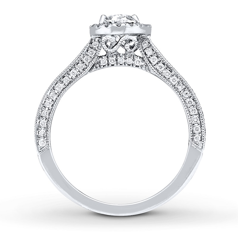 Main Image 2 of Previously Owned Neil Lane Engagement Ring 1-3/8 ct tw Oval & Round-cut 14K White Gold