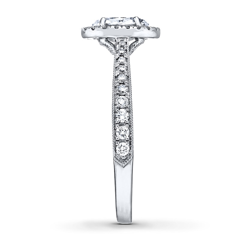 Main Image 3 of Previously Owned Neil Lane Engagement Ring 1-3/8 ct tw Oval & Round-cut 14K White Gold