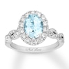 Thumbnail Image 1 of Previously Owned Neil Lane Oval Aquamarine Engagement Ring 3/4 cttw Diamonds 14K Gold