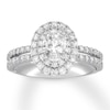 Thumbnail Image 1 of Previously Owned Neil Lane Diamond Engagement Ring 1-3/4 ct tw Oval & Round-cut 14K White Gold