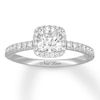 Thumbnail Image 1 of Previously Owned Neil Lane Diamond Engagement Ring 1-1/4 ct tw Cushion & Round-cut 14K White Gold