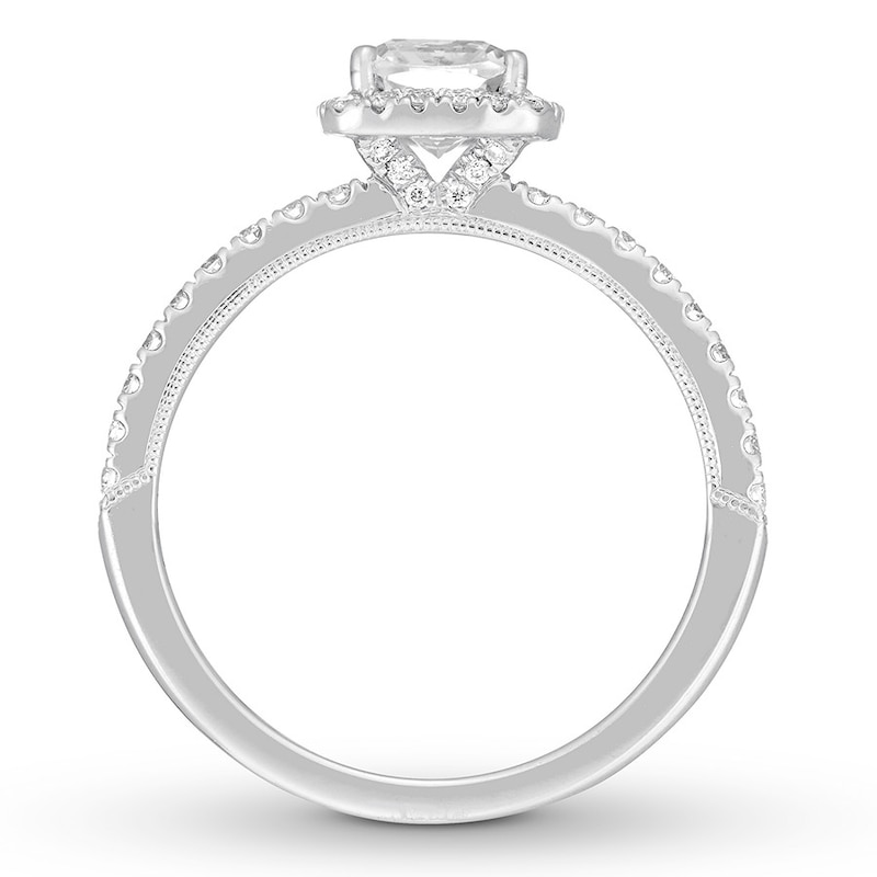 Main Image 2 of Previously Owned Neil Lane Diamond Engagement Ring 1-1/4 ct tw Cushion & Round-cut 14K White Gold