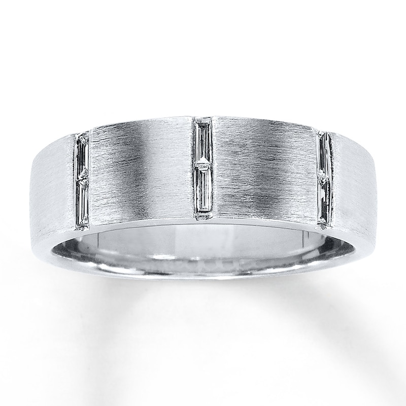Main Image 1 of Previously Owned Men's Diamond Band 1/6 ct tw 14K White Gold