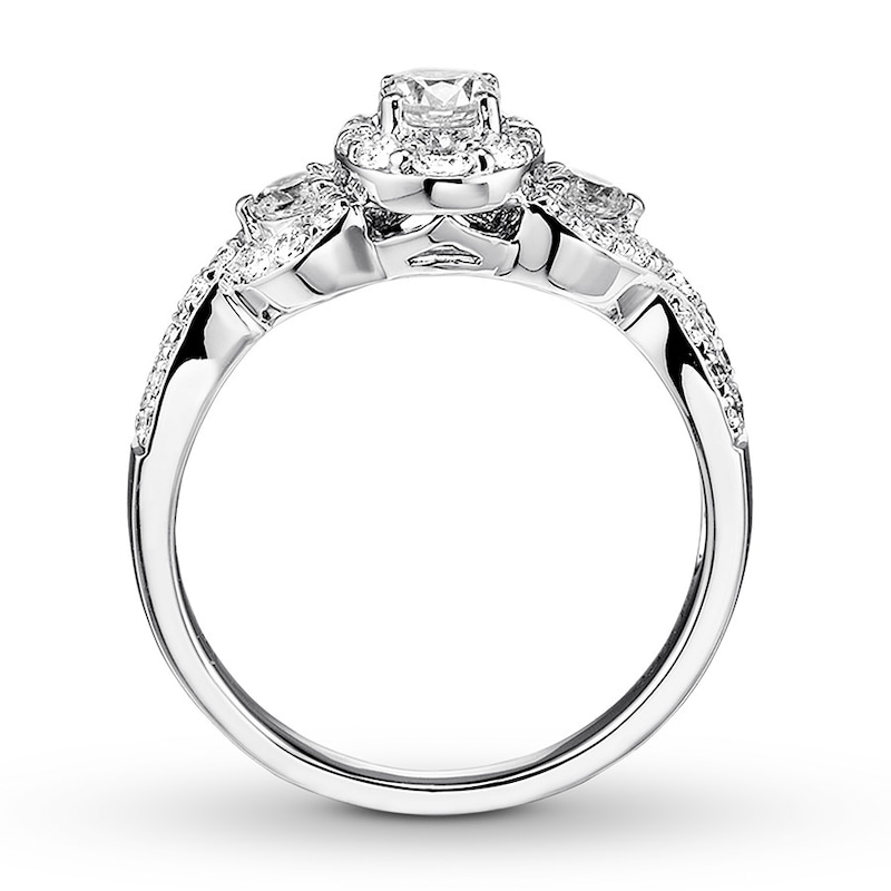Main Image 2 of Previously Owned Diamond Engagement Ring 7/8 ct tw Round-cut 14K White Gold