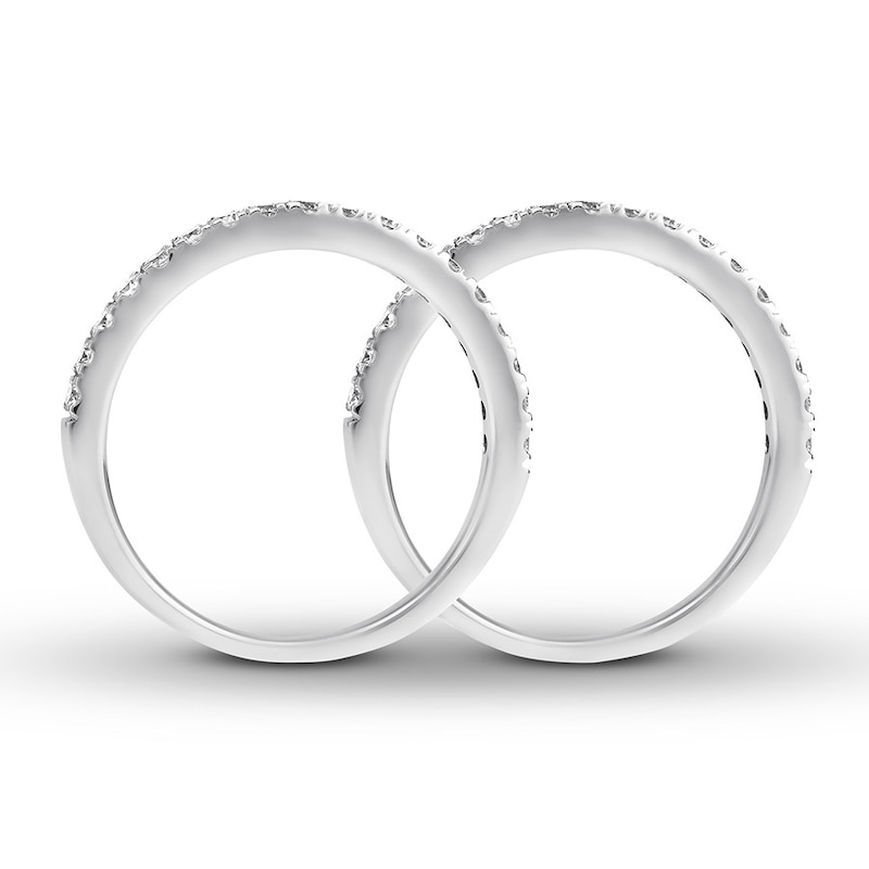 Main Image 2 of Previously Owned Diamond Wedding Bands 5/8 ct tw Round-cut 14K White Gold