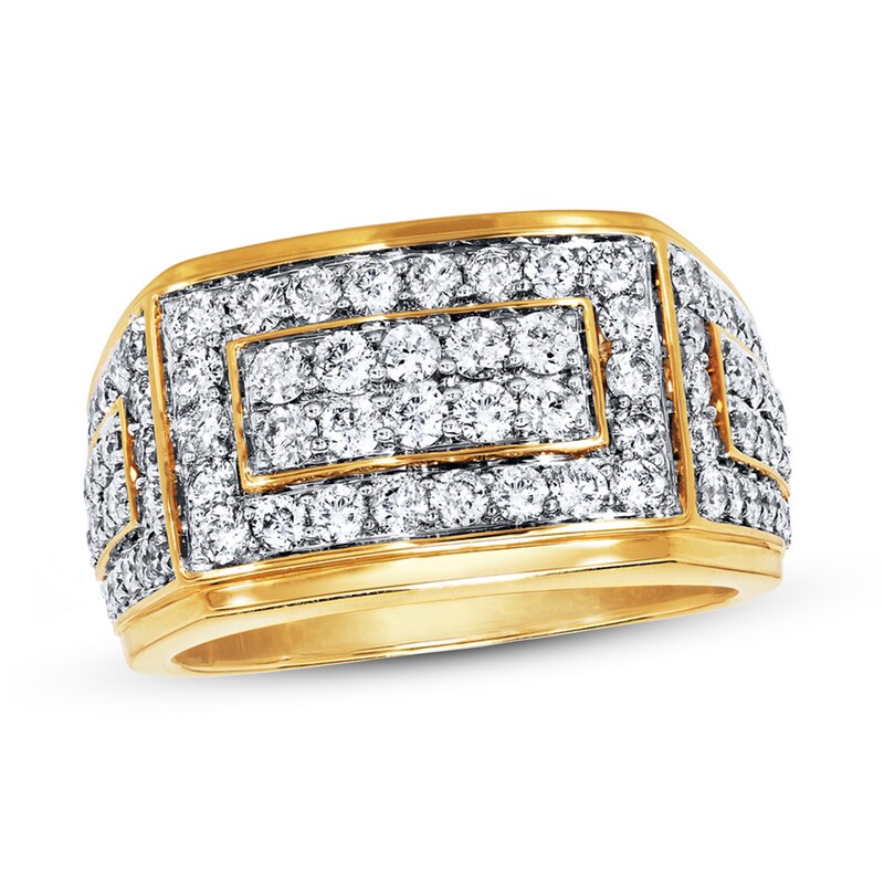 Main Image 1 of Previously Owned Men's Diamond Ring 2 ct tw Round-cut 10K Yellow Gold