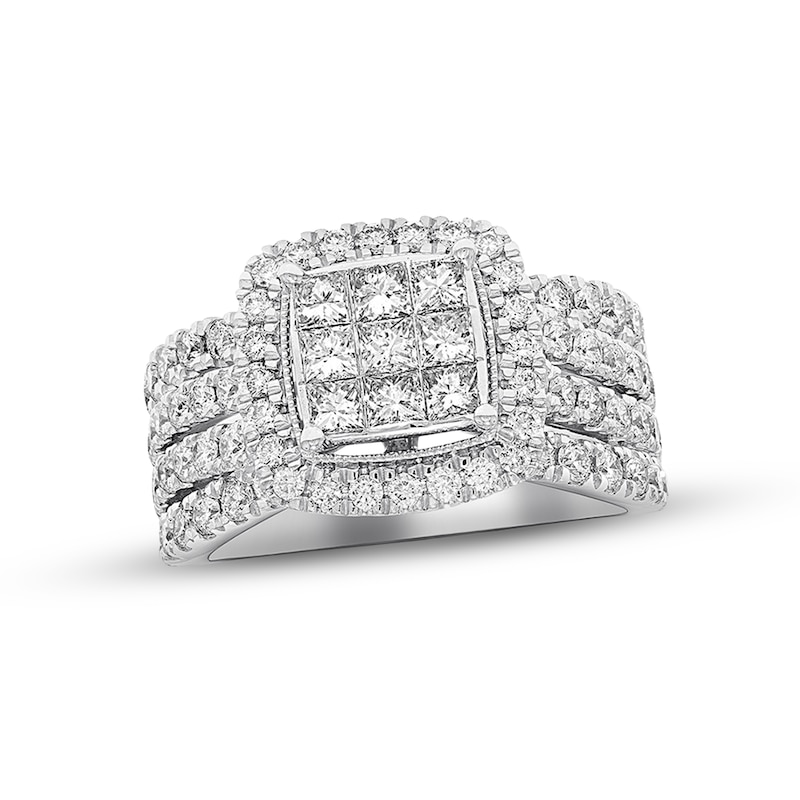 Main Image 1 of Previously Owned  Diamond Engagement Ring 2 ct tw Princess & Round-cut 10K White Gold
