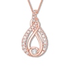 Thumbnail Image 1 of Previously Owned Interwoven Diamond Necklace 1/2 ct tw Round-cut 10K Rose Gold 19"
