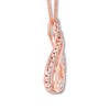 Thumbnail Image 2 of Previously Owned Interwoven Diamond Necklace 1/2 ct tw Round-cut 10K Rose Gold 19"