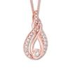 Thumbnail Image 3 of Previously Owned Interwoven Diamond Necklace 1/2 ct tw Round-cut 10K Rose Gold 19"