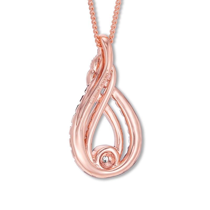 Main Image 4 of Previously Owned Interwoven Diamond Necklace 1/2 ct tw Round-cut 10K Rose Gold 19"