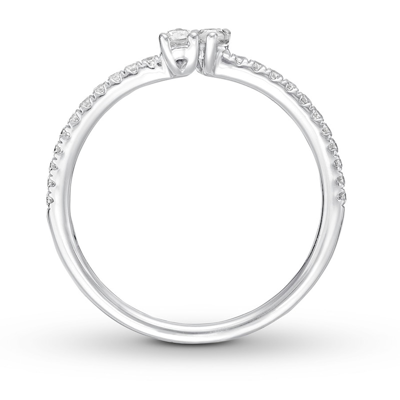 Main Image 2 of Previously Owned Ever Us Diamond Ring 1/3 ct tw Pear/Round 10K White Gold