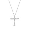 Thumbnail Image 1 of Previously Owned Diamond Cross Necklace 1/3 ct tw Round-cut 10K White Gold