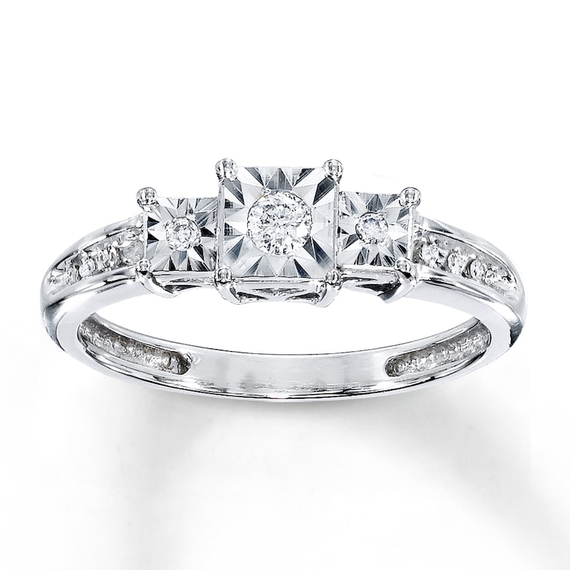 Main Image 1 of Previously Owned Diamond Ring 1/10 ct tw Round-cut 10K White Gold