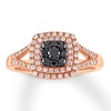 Thumbnail Image 1 of Previously Owned Black & White Diamond Ring 3/8 ct tw Round-cut 10K Rose Gold