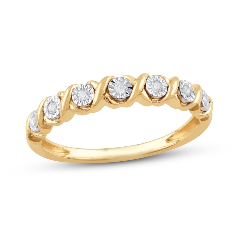 Main Image 1 of Previously Owned Diamond Anniversary Ring 1/10 ct tw Round-cut 10K Yellow Gold