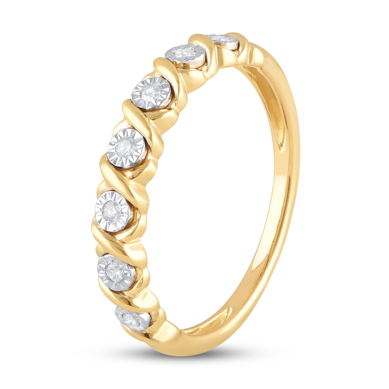Main Image 2 of Previously Owned Diamond Anniversary Ring 1/10 ct tw Round-cut 10K Yellow Gold