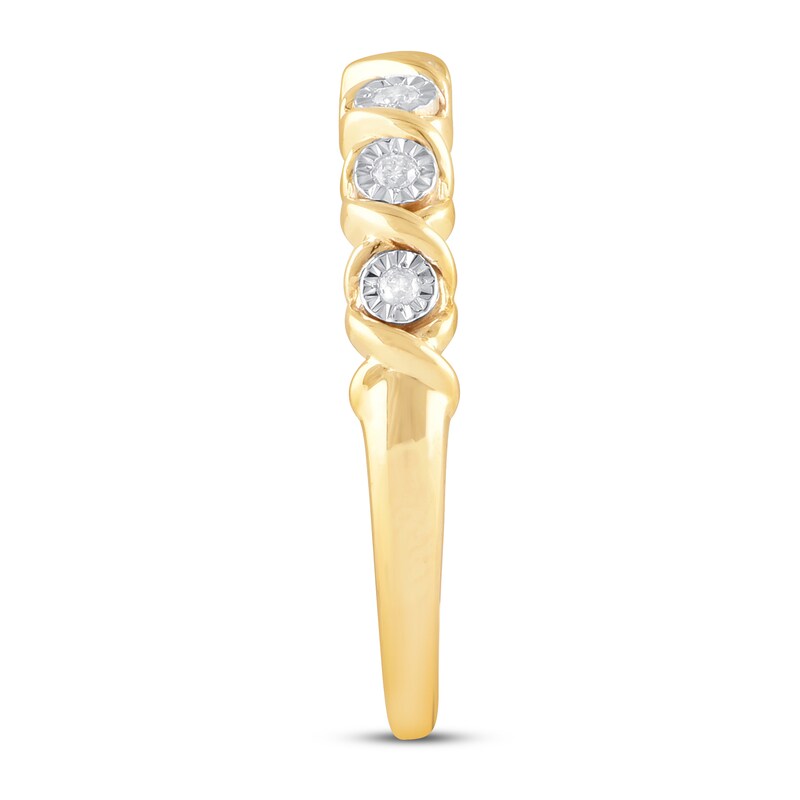Main Image 3 of Previously Owned Diamond Anniversary Ring 1/10 ct tw Round-cut 10K Yellow Gold