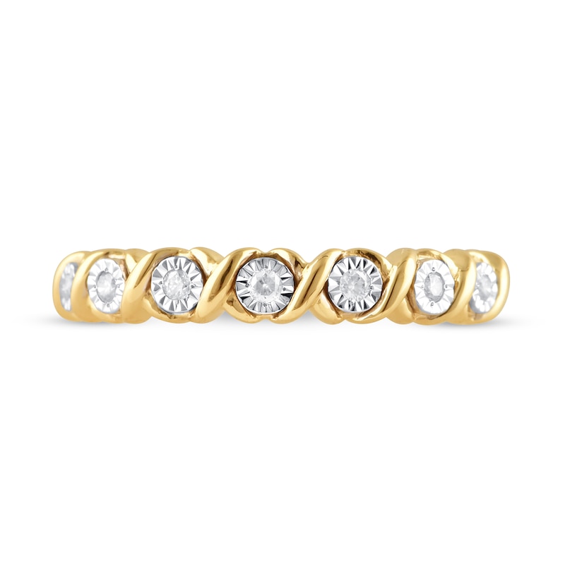 Main Image 4 of Previously Owned Diamond Anniversary Ring 1/10 ct tw Round-cut 10K Yellow Gold