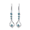 Thumbnail Image 1 of Previously Owned Blue Diamond Dangle Earrings 1/8 ct tw Sterling Silver