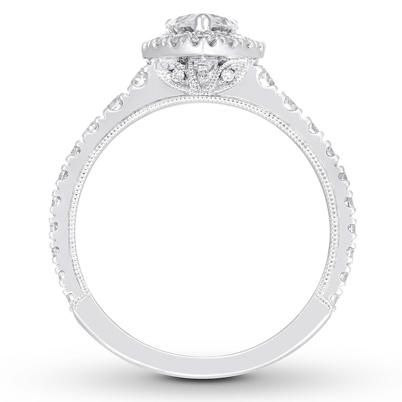 Previously Owned Neil Lane Premiere Diamond Engagement Ring 1-1/2 ct tw Pear & Round-cut 14K White Gold