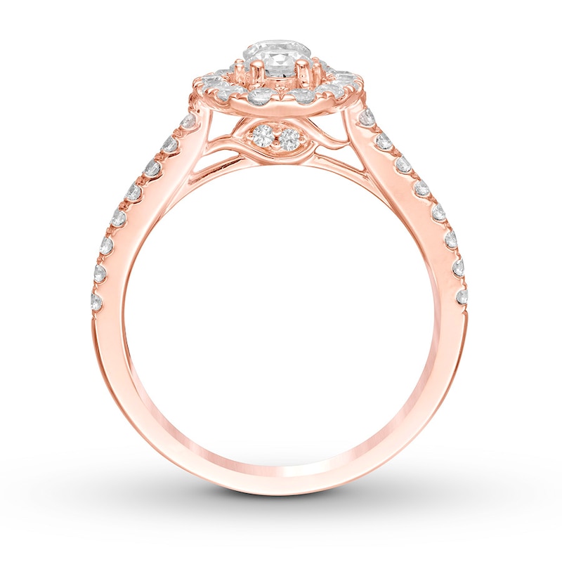 Main Image 2 of Previously Owned Ever Us Diamond Engagement Ring 7/8 ct tw Round-cut 14K Rose Gold