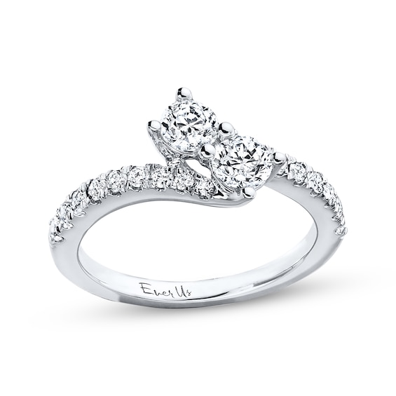 Previously Owned Ever Us Diamond Anniversary Ring 1 ct tw Round-cut 14K White Gold Size 4.25