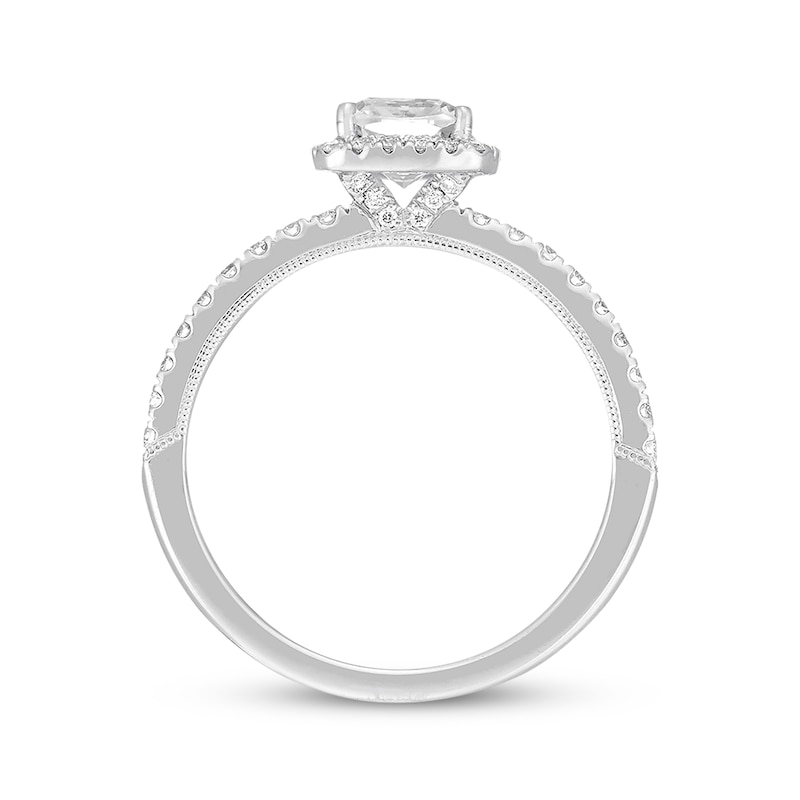 Main Image 3 of Previously Owned Neil Lane Diamond Engagement Ring 1-1/4 ct tw Cushion & Round-cut 14K White Gold - Size 8.25