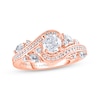 Thumbnail Image 1 of Previously Owned Adrianna Papell Diamond Engagement Ring 1 ct tw Round & Marquise-cut 14K Rose Gold Size 10