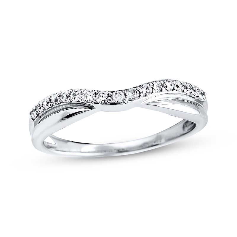 Main Image 1 of Previously Owned Diamond Wedding Band 1/4 ct tw Round-cut 14K White Gold Size 4.5