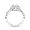 Thumbnail Image 3 of Previously Owned Neil Lane Engagement Ring 1-1/8 ct tw Pear & Round-cut Diamonds 14K White Gold Size 7.75
