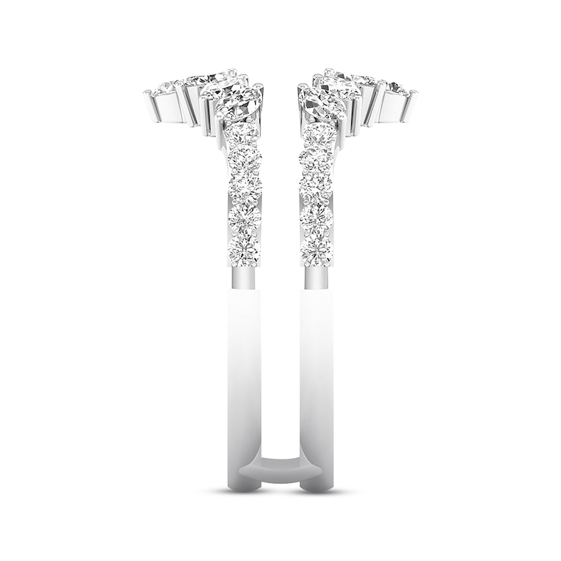 Previously Owned Diamond Enhancer Ring 3/4 ct tw Marquise & Round-cut 14K White Gold - Size 10