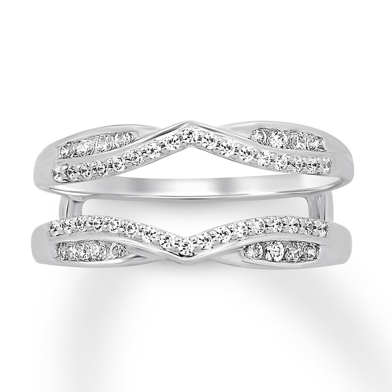 Main Image 1 of Previously Owned Diamond Enhancer Ring 1/3 ct tw Round-cut 14K White Gold Size 4