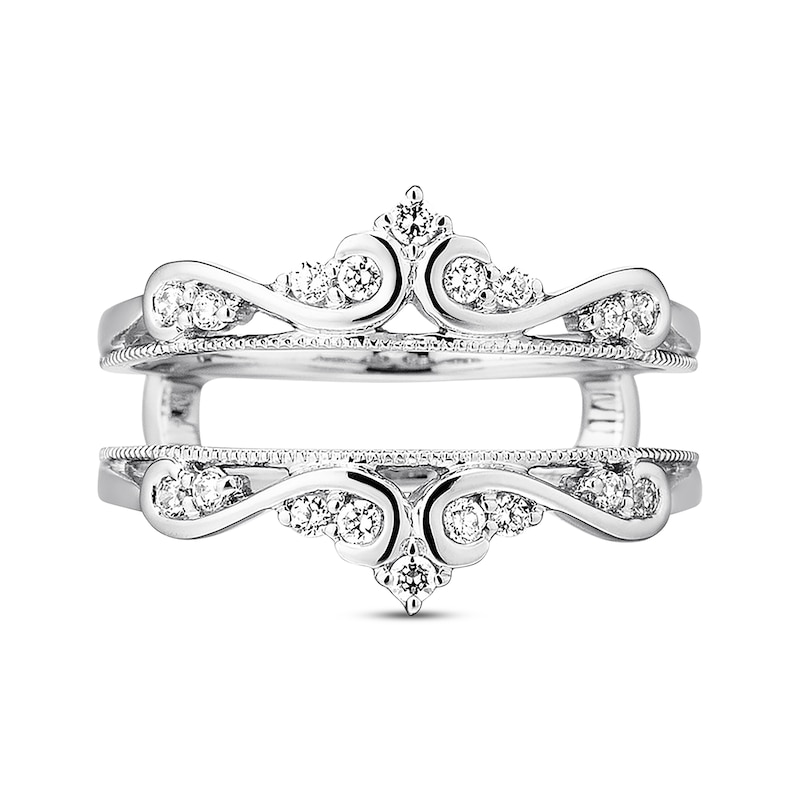 Main Image 4 of Previously Owned Diamond Insert Ring 1/4 ct tw Round-cut 14K White Gold Size 4.25