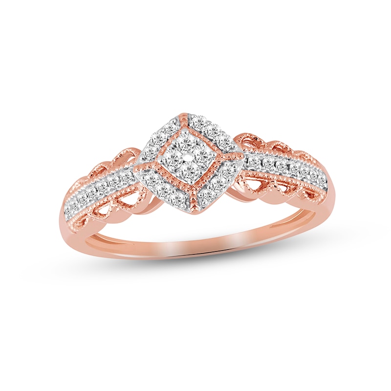 Main Image 1 of Previously Owned Diamond Ring 1/6 ct tw Round-cut 10K Rose Gold - Size 10.25