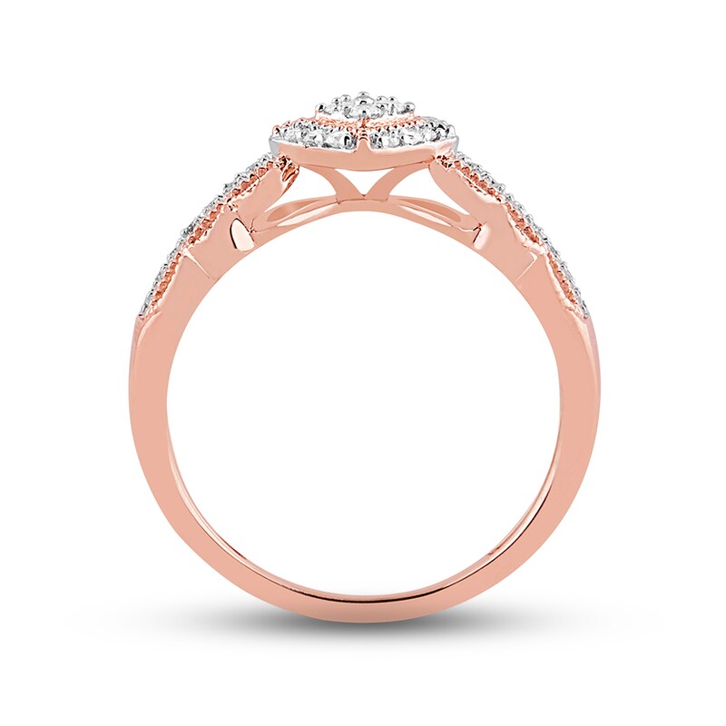 Main Image 2 of Previously Owned Diamond Ring 1/6 ct tw Round-cut 10K Rose Gold - Size 10.25